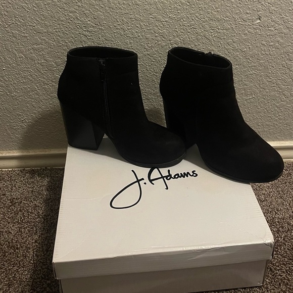 J Adams Shoes Shoes - J. Adams Black Booties - Eden Chunky Western